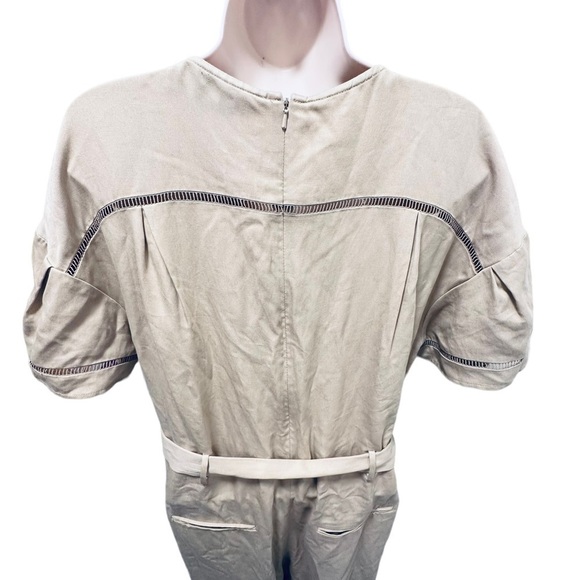 PEARL By Lela Rose Linen Tencel Blend Jumpsuit Belted size 10 - Picture 7 of 10